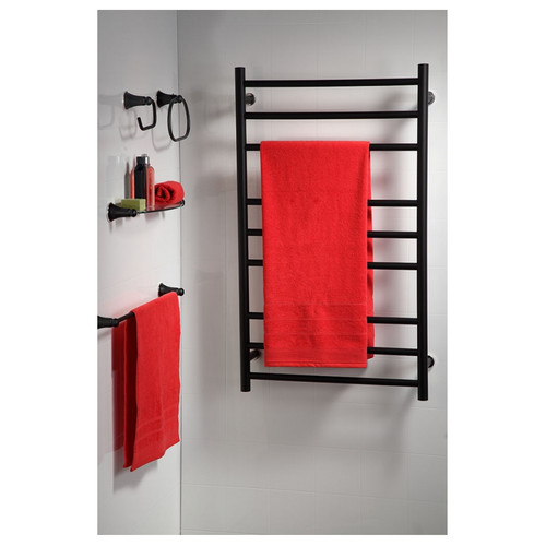 Genesis Nero Towel Warmer 600 x 1025mm 9-Rung Black WG1025N
