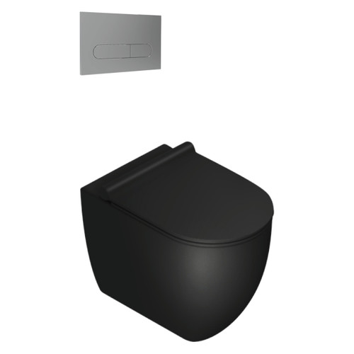 Sfera Floor Mount Toilet Package Matt Black/Chrome Panel VPS54RSL.NS.CR