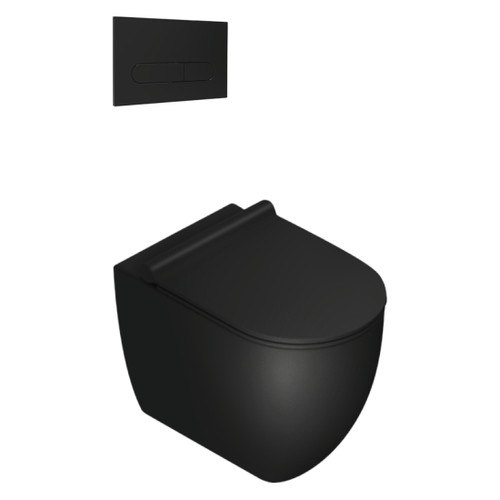 Sfera Floor Mount Toilet Package Matt Black/Matt Black Panel VPS54RSL.NS.BL