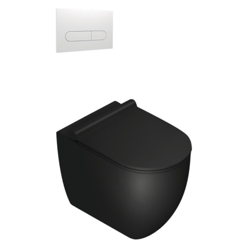 Sfera Floor Mount Toilet Package Matt Black/White Panel VPS54RSL.NS.WH