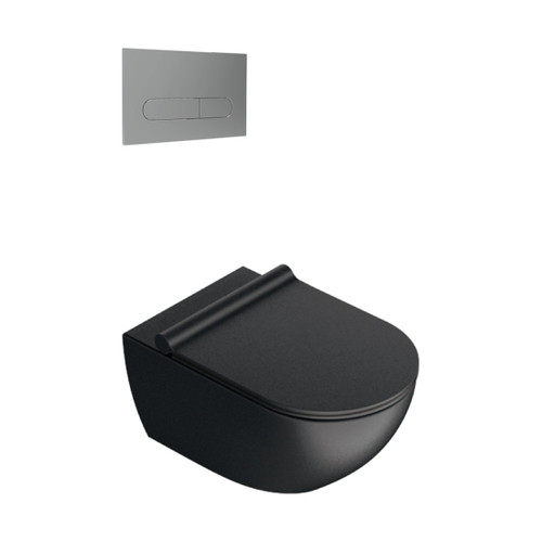 Sfera Wall Hung Toilet Package Matt Black/Chrome Panel VSF54RSL.NS.CR