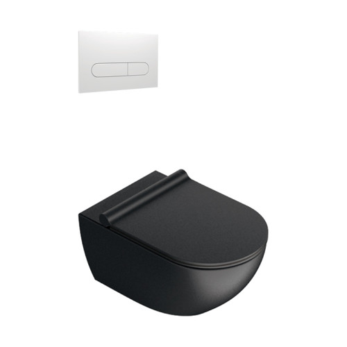 Sfera Wall Hung Toilet Package Matt Black/White Panel VSF54RSL.NS.WH