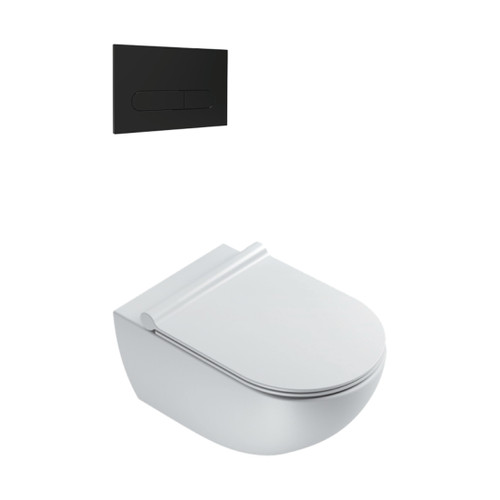 Sfera Wall Hung Toilet Package Matt White/Matt Black Panel VSF54RSL.BM.BL