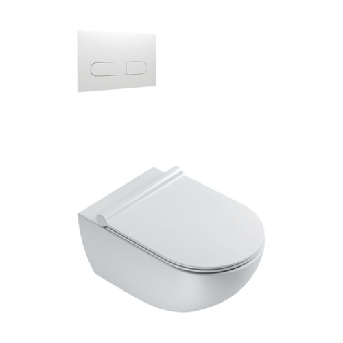 Sfera Wall Hung Toilet Package Matt White/White Panel VSF54RSL.BM.WH