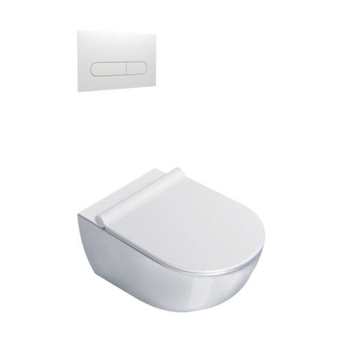 Sfera Wall Hung Toilet Package White/Slim Seat White Panel VSF54RSL.WH
