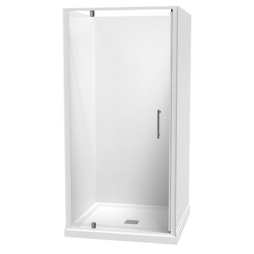 Eclipse Shower Enclosure 1000mm Square 3-Sided Flat Wall White 1EC2W111FL1X
