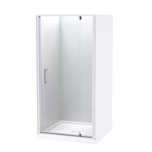 Eclipse Shower Enclosure 1000mm Square 3-Sided Flat Wall White 1EC2W111FL1X
