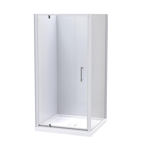 Eclipse Shower Enclosure 1000mm Square 2-Sided Flat Wall White 1EC2W11SFL1X