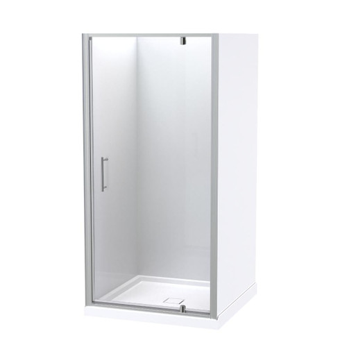 Eclipse Shower Enclosure 1000mm Square 3-Sided Flat Wall Satin 1EC2S111FL1X