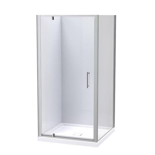 Eclipse Shower Enclosure 1000mm Square 2-Sided Flat Wall Satin 1EC2S11SFL1X