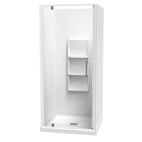Eclipse Shower Enclosure 900mm Square 3-Sided Moulded Wall White 1EC2W999MB9X
