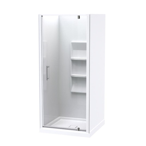 Eclipse Shower Enclosure 900mm Square 3-Sided Moulded Wall White 1EC2W999MB9X