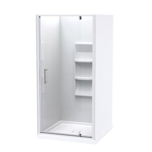 Eclipse Shower Enclosure 1000mm Square 3-Sided Moulded Wall White 1EC2W111MB1X