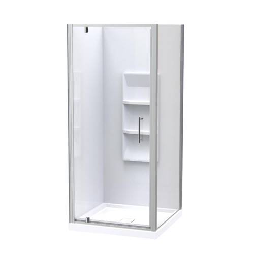 Eclipse Shower Enclosure 900mm Moulded 2 Wall Square Satin 1EC2S99SMS9X