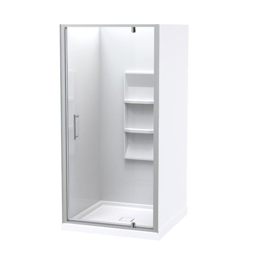 Eclipse Shower Enclosure 1000mm Square 3-Sided Moulded Wall Satin 1EC2S111MB1X