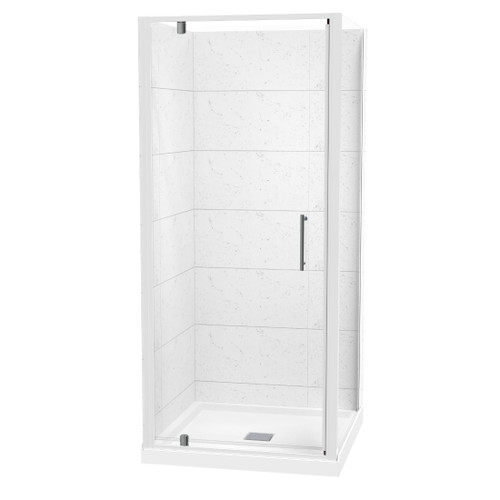 Eclipse Shower For Tiled Walls 900mm Square 2-Wall White 1EC2W99STL9X