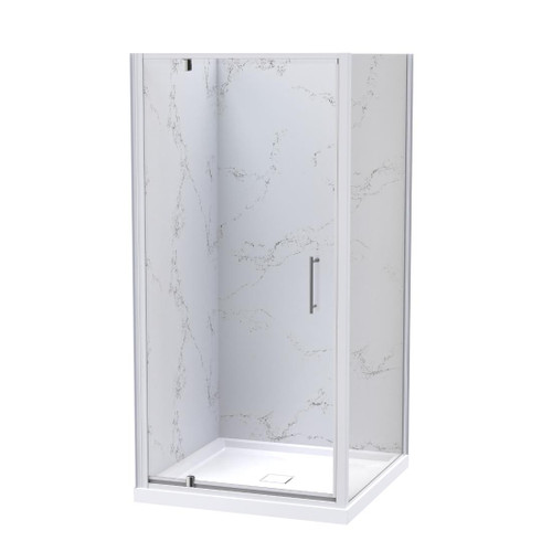 Eclipse Shower For Tiled Walls 1000mm Square 2-Wall White 1EC2W11STL1X