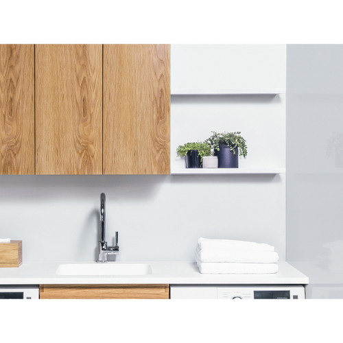 Laundry Wall Hung Floating Shelf White 600 x 25 x 150mm S60