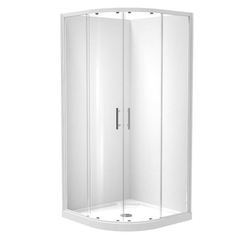 Luna Shower Enclosure 900 x 900mm Round Flat Wall White 1LU2W99RFLRX