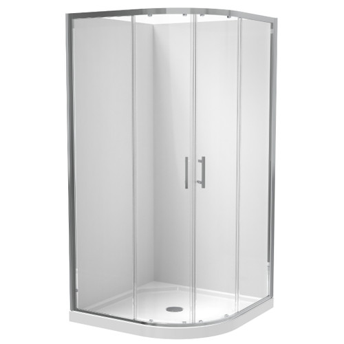 Luna Shower Enclosure 1000 x 1000mm Round Flat Wall Bright 1LU2B11RFLRX