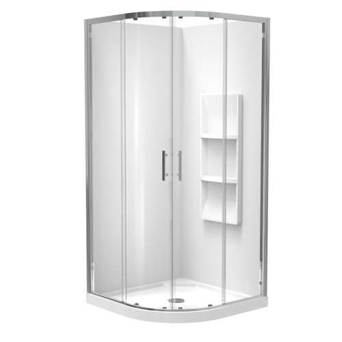 Luna Shower Enclosure 900 x 900mm Round Moulded Wall Bright 1LU2B99RMSRX