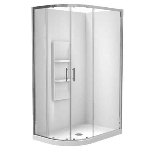Luna Shower Enclosure 1200 x 800mm Round Moulded Wall Bright 1LU2B28RMSRX
