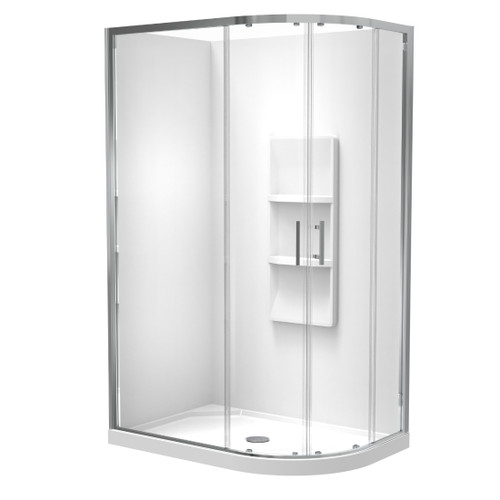 Luna Shower Enclosure 800 x 1200mm Round Moulded Wall Bright 1LU2B82RMSRX