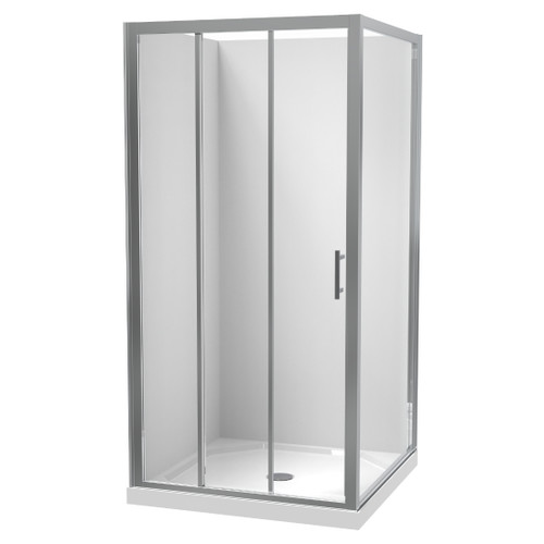 Luna Shower Enclosure 1000 x 1000mm Square 2-Sided Flat Wall Bright 1LU2B11SFL1X
