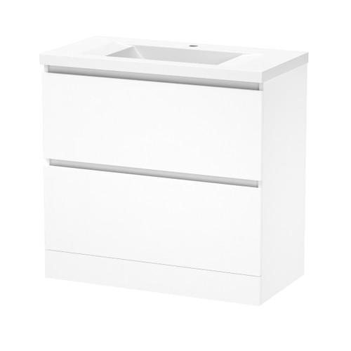 Luna Floor Standing Vanity 900mm 2-Drawer Ultra Gloss White 5LUN090DF02