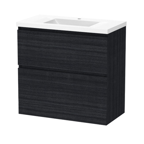 Luna Floor Standing Vanity 900mm 2-Drawer Charred Oak 5LUN090DF93