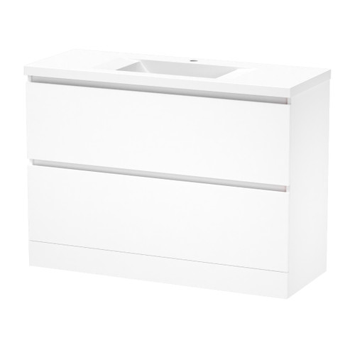 Luna Floor Standing Vanity 1200mm 2-Drawer Ultra Gloss White 5LUN120DF02