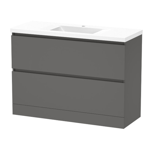 Luna Floor Standing Vanity 1200mm 2-Drawer Ultra Touch Matt Tungsten 5LUN120DF11