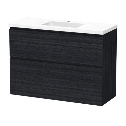 Luna Floor Standing Vanity 1200mm 2-Drawer Charred Oak 5LUN120DF93