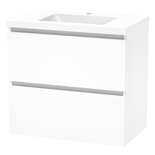 Luna Wall Hung Vanity 750mm 2-Drawer Ultra Gloss White 5LUN075DW02