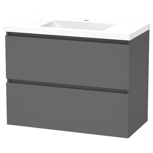 Luna Vanity 900mm 2-Drawer Ultra Touch Matt Tungsten 5LUN090DW11