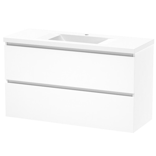 Luna Wall Hung Vanity 1200mm 2-Drawer Ultra Gloss White 5LUN120DW02