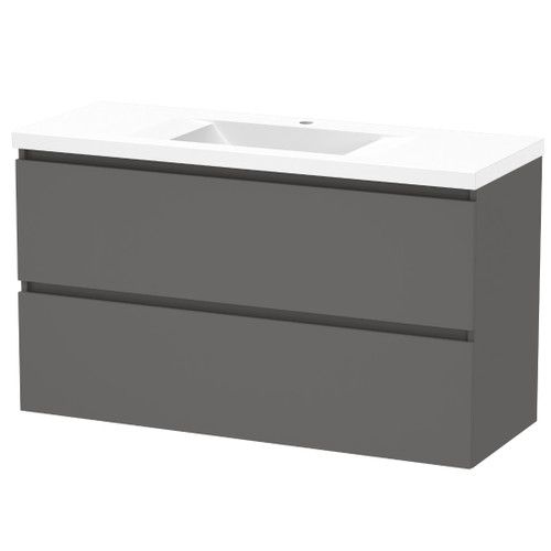 Luna Vanity 1200mm 2-Drawer Ultra Touch Matt Tungsten 5LUN120DW11