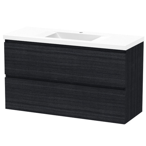 Luna Wall Hung Vanity 1200mm 2-Drawer Charred Oak 5LUN120DW93