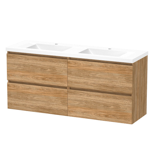 Luna Wall Hung Vanity 1500mm 2-Basin 2-Drawer Baroque 5LUN15DDW23