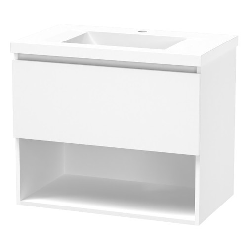 Luna Vanity 750mm 1-Drawer Open Ultra Touch Matt White 5LUN075DO12