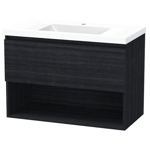 Luna Vanity 900mm 1-Drawer Open Charred Oak 5LUN090DO93