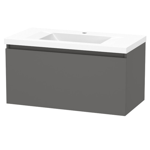 Luna Vanity 900mm 1-Drawer Ultra Touch Matt Tungsten 5LUN090SN11