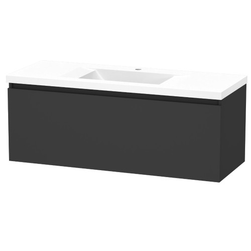 Luna Vanity 1200mm 1-Drawer Ultra Touch Matt Black 5LUN120SN10