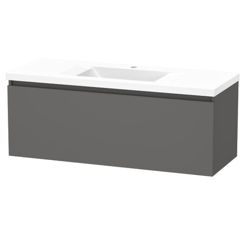 Luna Vanity 1200mm 1-Drawer Ultra Touch Matt Tungsten 5LUN120SN11