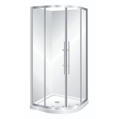 Curvato Shower Set Round Flat Wall 1000 x 1000mm Silva CR1000SIFW