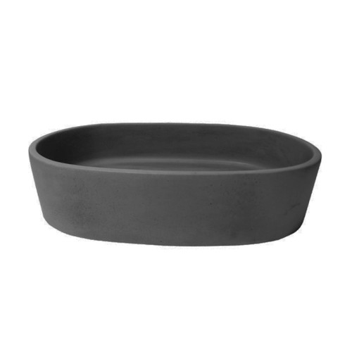 Bare Concrete Vessel Basin Oval 540mm Grey Steel B540GS