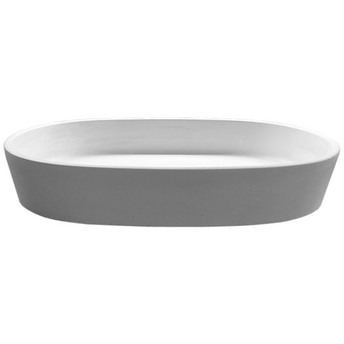 Bare Concrete Vessel Basin Oval 800mm White B800WH