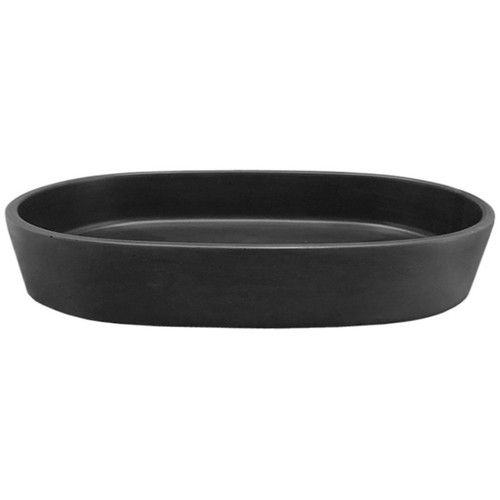 Bare Concrete Vessel Basin Oval 800mm Black B800BK