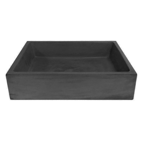 Bare Concrete Vessel Basin Square 470mm Graphite B470GP