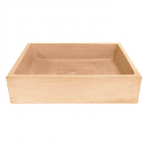 Bare Concrete Vessel Basin Square 470mm Papaya B470PA